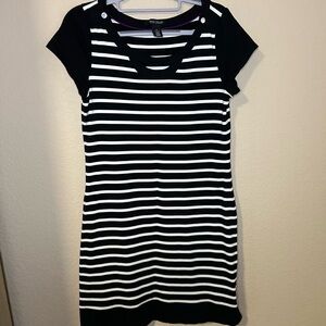 White House Black Market keyhole Striped Dress size M